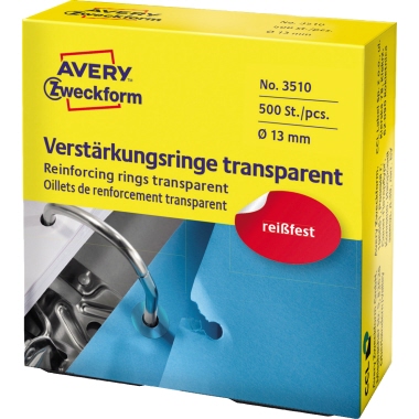 Avery Zweckform Lochverstärkungsringe 13mm transparent 500 St./Pack.
