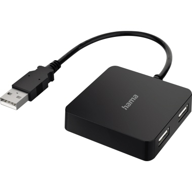 Hama USB-Hub USB-A 4 freie Anschlüsse schwarz