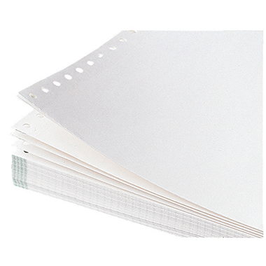 Soennecken Computerpapier DIN A4 blanko 52/52g/m² elementar chlorfrei gebleicht, holzfrei Längsperforation 1 Durchschlag weiß 1.000 Bl./Pack.