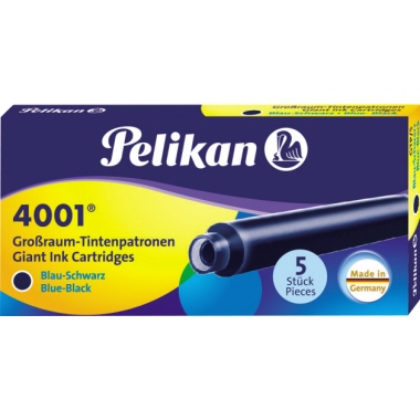 Pelikan Tintenpatrone 4001 GTP/5 Großraumtintenpatrone nicht löschbar blau/schwarz 5 St./Pack.