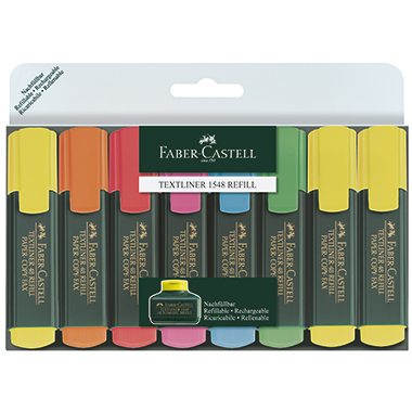 Faber-Castell Textmarker TEXTLINER 48 1-5mm farbig sortiert Keilspitze 8 St./Pack.