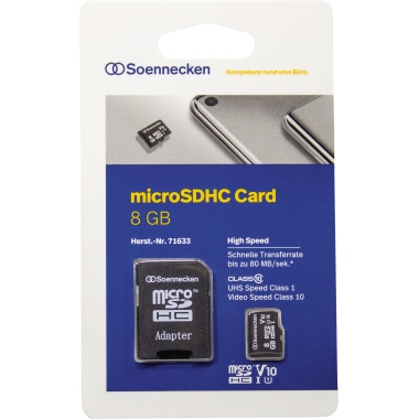 Soennecken Speicherkarte microSDHC Class 10 8Gbyte