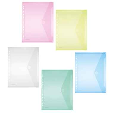 FolderSys Sammelhülle DIN A4 Polypropylen je 2 x transparent, blau, grün, gelb, rot 10 St./Pack.