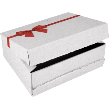 ColomPac® Geschenkkarton Small 24,1 x 9,4 x 16,6 cm (B x H x T) Wellpappe weiß/rot