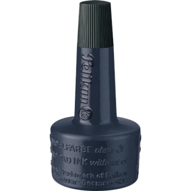 Pelikan Stempelfarbe 4K Gummistempel, Polymerstempel schwarz Kunststoffflasche 28ml