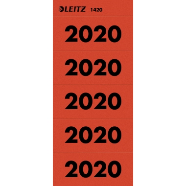 Leitz Ordner-Inhaltsschildchen 2020 1420-25 rot 100 St./Pack.