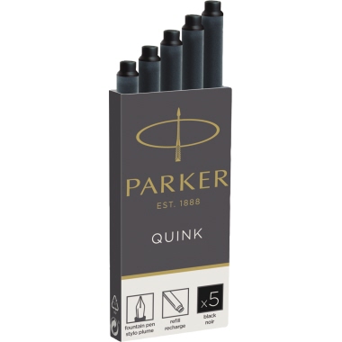 Parker Tintenpatrone QUINK Großraumtintenpatrone QUINK nicht löschbar schwarz 5 St./Pack.
