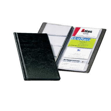 DURABLE Visitenkartenbuch VISIFIX® 96 11,5 x 25,3 cm (B x H) 90 x 57 mm (B x H) 96 Karten Graukarton/PVC schwarz 12 Hüllen