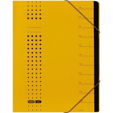ELBA Ordnungsmappe chic 400001991 DIN A4 12Fächer Karton gelb