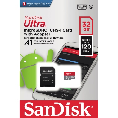 SanDisk Speicherkarte microSDHC Ultra® Class 10, UHS-1 32Gbyte