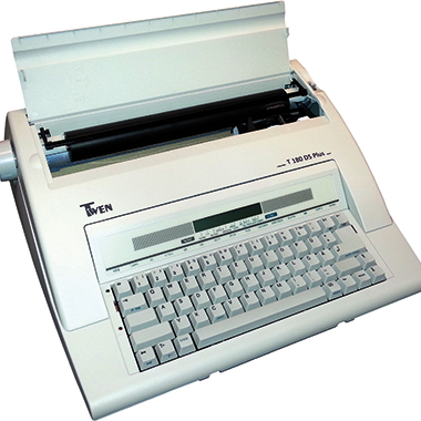 TWEN Schreibmaschine T 180DS Plus 583 mit Display portable weiß