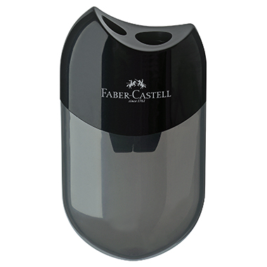 Faber-Castell Doppelspitzdose 8 und 11mm oval Material des Spitzers: Kunststoff Material des Behälters: Kunststoff schwarz