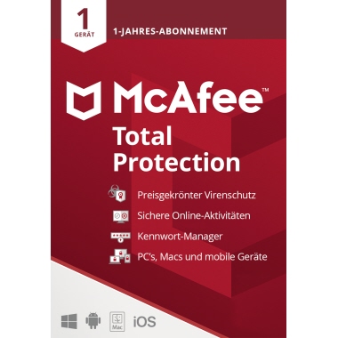 McAfee Software McAfee Total Protection Kauflizenz 1 Jahr Windows®, Mac, iOS, Android universell