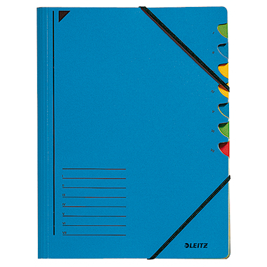 Leitz Ordnungsmappe 39070035 DIN A4 7Fächer farbig Karton blau