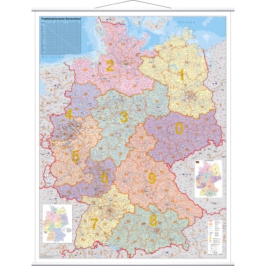 FRANKEN Postleitzahlentafel 97 x 137 cm (B x H) Deutschland 1:760000