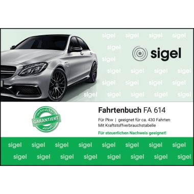 SIGEL Fahrtenbuch DIN A6 quer PKW grün 40 Bl.