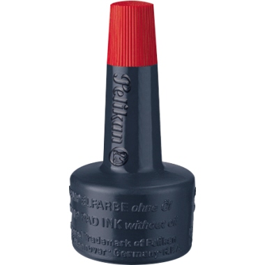 Pelikan Stempelfarbe 4K Gummistempel, Polymerstempel rot Kunststoffflasche 28ml