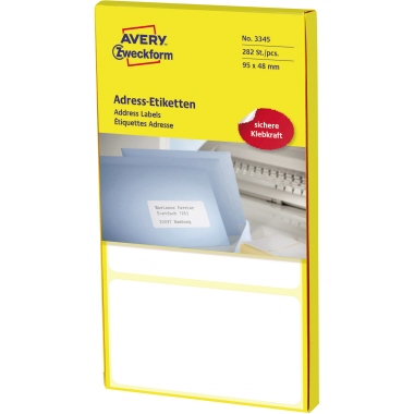 Avery Zweckform Adressetikett 95 x 48 mm (B x H) Papier weiß 282 Etik./Pack.