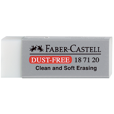 Faber-Castell Radierer DUST-FREE Bleistifte, Buntstifte 2,2 x 1,2 x 6,2 cm (B x H x L) Kunststoff weiß