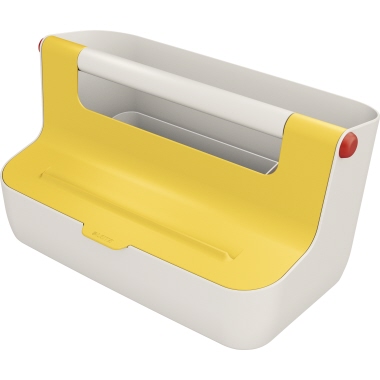 Leitz Aufbewahrungsbox Cosy 21,4 x 19,6 x 36,7 cm (B x H x T) DIN A4 ABS Kunststoff gelb/hellgrau
