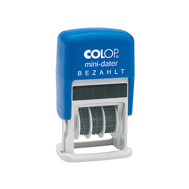 COLOP® Datumstempel mini-dater 160/L 25 x 12 mm (B x H) BEZAHLT 2 Druckzeile blau/rot