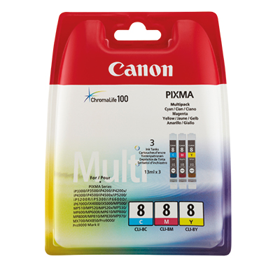 Canon Tintenpatrone 0621B029 CLI8 c/m/y 3 St./Pack.