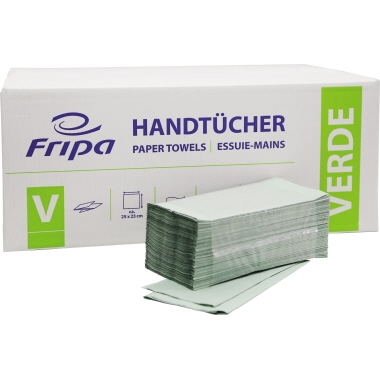 Fripa Papierhandtuch Verde 25 x 23 cm (B x L) Papier, 100 % recycelt grün 20 x 250 Bl./Pack.