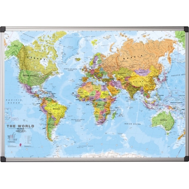 Bi-office Landkartentafel 120 x 90 cm (B x H) Welt