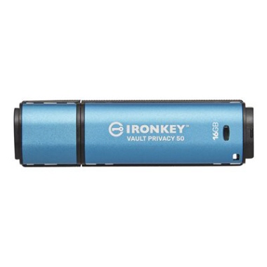 Kingston USB-Stick IronKey Vault Privacy 50 Series USB 3.2 Gen 1 16Gbyte blau/schwarz