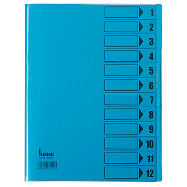 Bene Ordnungsmappe DIN A4 230g/m² Farbe: intensivblau 12 Fächer