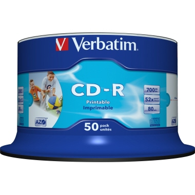 Verbatim CD-R 80min 700Mbyte 52x 50 St./Pack.