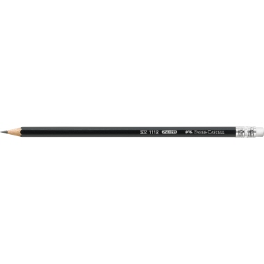 Faber-Castell Bleistift 111200 mit Gummitip HB sw