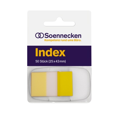 Soennecken Haftstreifen Index 5820 25x43mm 50Streifen Spender gelb