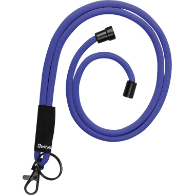 DJOIS Textilband Schlüssel, Namensschlilder 0,5 x 4,6 mm (Ø x L) Sicherheitsverschluss Karabinerhaken, Schlüsselring blau 10 St./Pack.