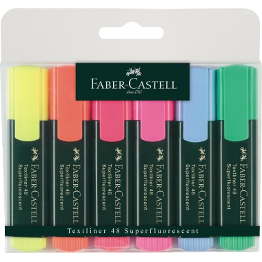 Faber-Castell Textmarker Textliner 48 Refill 1-5mm farbig sortiert Keilspitze 6 St./Pack.