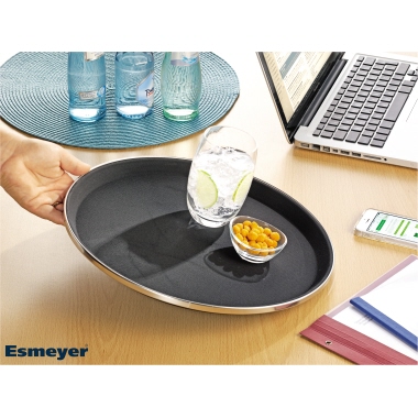 Esmeyer® Serviertablett TENNESSEE 35,5cm Fiberglas Farbe: schwarz