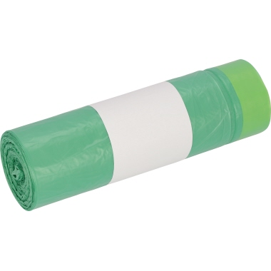 DEISS Müllsack 64 x 71+5 cm (B x H) 18µm 60l Polyethylen grün 20 St./Pack.