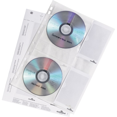 DURABLE CD/DVD Hülle COVER M 21,3 x 29,7 cm (B x H) Polypropylen transparent 5 St./Pack.