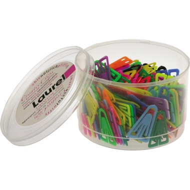 Laurel® Büroklammer VX runde Form 35mm Polystyrol farbig sortiert 200 St./Pack.