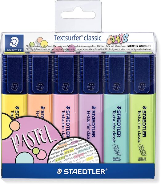 Staedtler Textsurfer® classic 364 Textmarker Etui - 6 Textsurfer classic in Pastell & Vintage Farben